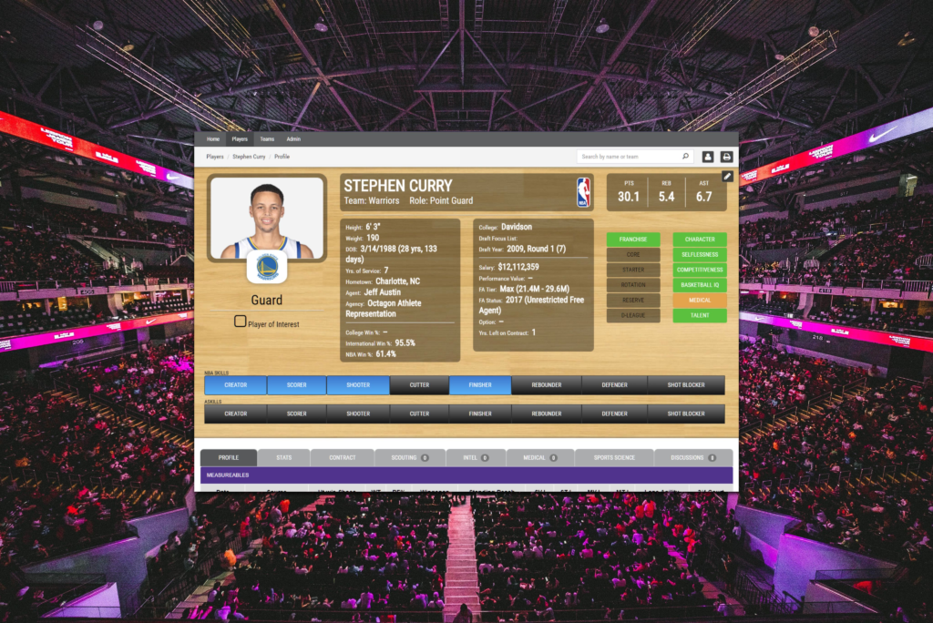 NBA Scouting Application - Pixel96 by Bill Greer